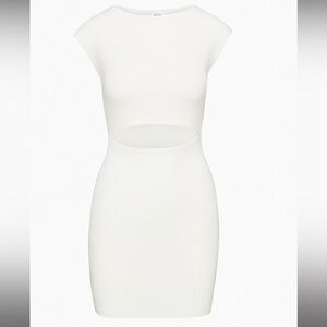 Aritzia Wilfred Free Cut-Out Knit Mini Dress in Espace (Size: 2XS)